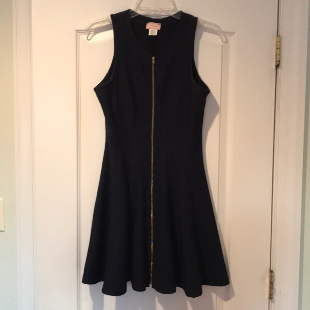 Navy summer dress with gold dress.